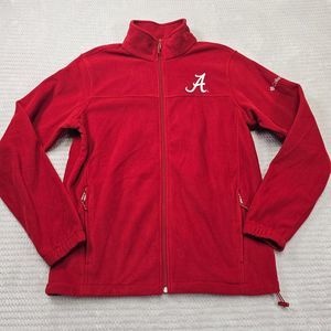 Red Full-Zip Fleece Jacket with Script A Chest Logo